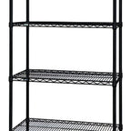 Thumbnail image #1 for Quantum WR86-1860BK Wire Shelving Starter Unit, 60"W x 18"D x 86"H, 4-Shelf Stationary, Black Epoxy Antimicrobial
