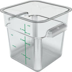 Thumbnail image #1 for CFS Brands Squares 11951AF07 4 qt Clear Polycarbonate Square Food Storage Container, No Lid Case of 6