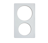 Miramar Single Size Cookware Template Adapter Plate, White Stone Resin, 2 Round Cutouts