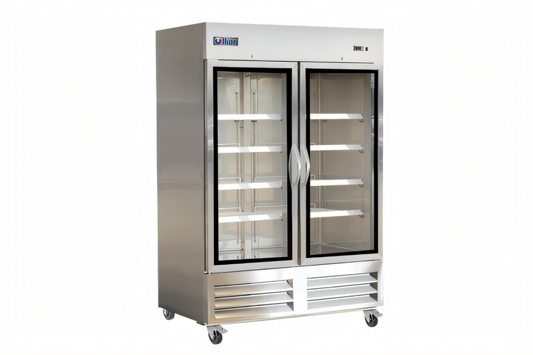 Product image #1 for IKON Refrigeration IB54FG Two-Section Glass Door Bottom-Mount Reach-In Freezer, 43.9 Cu. Ft.