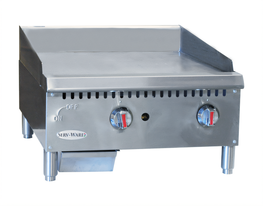 Product image #1 for Serv-Ware 24-Inch Manual Countertop Gas Griddle, Natural Gas