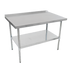 Thumbnail image #1 for Stallion 48-Inch x 30-Inch Stainless Steel Budget Work Table with 1-1/2-Inch Backsplash and Undershelf