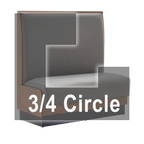 Thumbnail image #1 for ATSMFG ATS AT&S-ATQ-KR48-P GR5/COM Single Three-Quarter Circle Booth, 48" Long, Plain Back, Upholstered