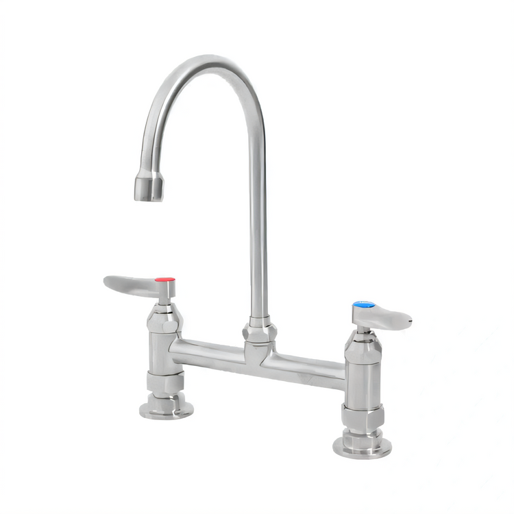Product image #2 for EverSteel Stainless Steel Double Pantry Deck-Mount Faucet, 8-Inch Centers, Swivel/Rigid Gooseneck Spout