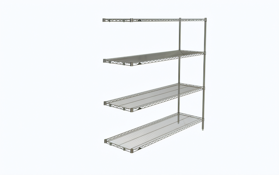 Product image #1 for Metro Super Erecta Add-On Wire Shelving Unit, 60"W x 18"D x 63"H, Chrome-Plated, 4-Shelf