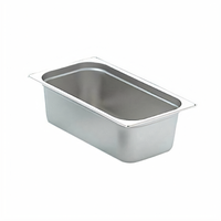 Omcan 1/3 Size Solid Stainless Steel Steam Table Pan, 6 Inch Deep