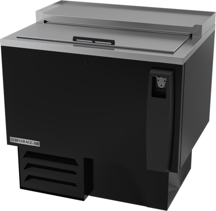 Product image #1 for Beverage-Air SF34HC-B 34-Inch Shallow Well Horizontal Bottle Cooler, Flat Top, 6.7 Cu. Ft., Black