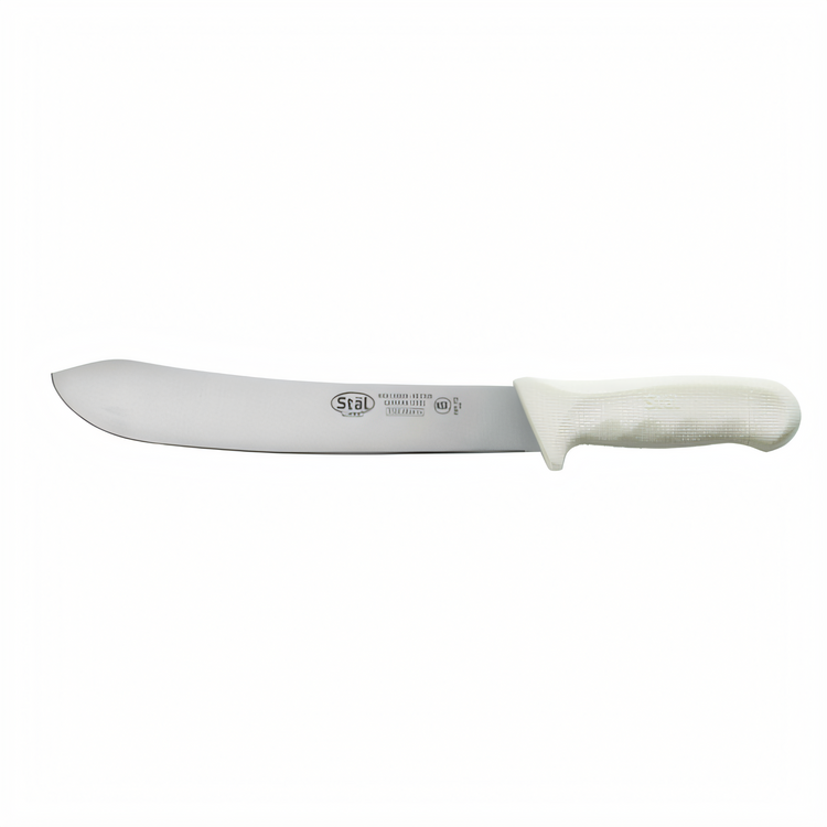 Product image #1 for Stäl 10-Inch Stamped Butcher Knife with High Carbon No-Stain German Steel Blade and White Polypropylene Handle