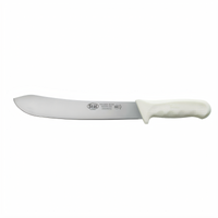 Stäl 10-Inch Stamped Butcher Knife with High Carbon No-Stain German Steel Blade and White Polypropylene Handle