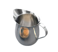 American Metalcraft 5 oz Stainless Steel Bell-Shaped Creamer/Syrup Server with Flat Loop Handle