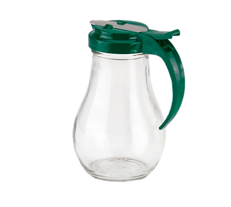 Product image #1 for Vollrath Dripcut® 14 oz Glass Syrup Server with Red Plastic Top