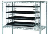 Quantum 18-Inch Chrome-Plated NSF Tray Slide Set, 10-Tray Capacity (Pair)