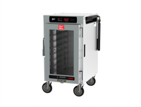 Metro HotBlox™ Narrow 8-Pan Half-Height Mobile Pass-Thru Insulated Holding Cabinet with Digital Touchscreen, Clear Front Door and Solid Rear Door, 120V
