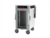 Thumbnail image #1 for Metro HotBlox™ Narrow 8-Pan Half-Height Mobile Pass-Thru Insulated Holding Cabinet with Digital Touchscreen, Clear Front Door and Solid Rear Door, 120V