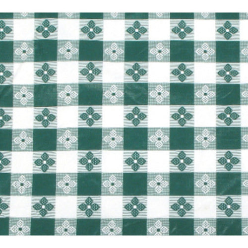 Product image #1 for Winco 52 x 70 Inch Rectangular Green Checkerboard Vinyl Tablecloth with Cotton Lining