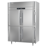 Victory UltraSpec Shallow-Depth Two-Section Reach-In Freezer, 41.35 Cu. Ft., 4 Half-Height Solid Hinged Doors