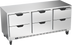 Thumbnail image #1 for Beverage-Air 72-Inch Three-Section Undercounter Drawer Refrigerator, Rear-Mounted Self-Contained R290