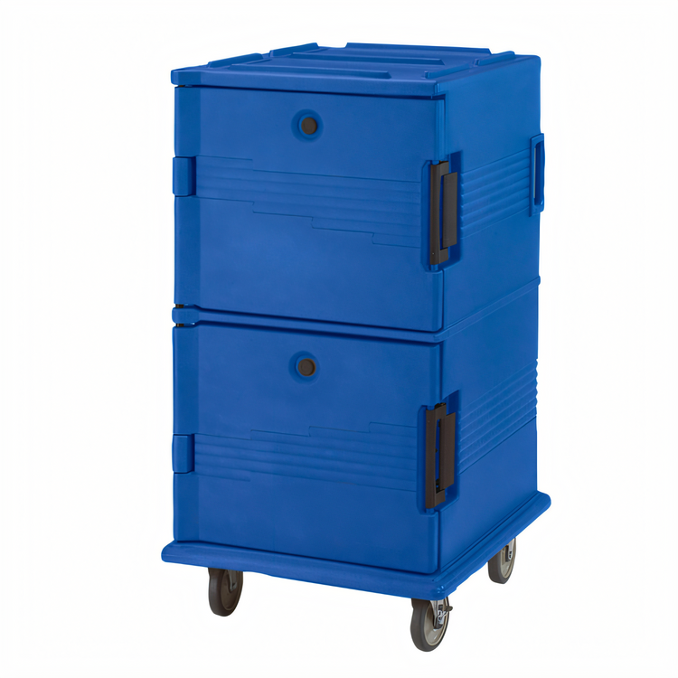 Product image #2 for Cambro Ultra Camcart® Front-Loading Double-Compartment Insulated Food Pan Carrier, Security Package, Navy Blue