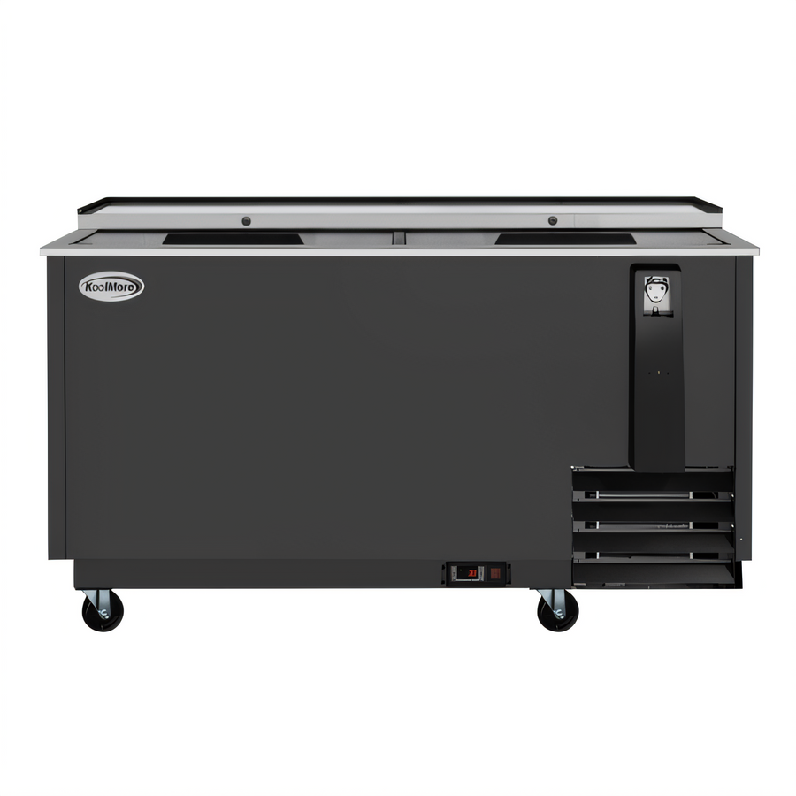Product image #1 for KoolMore 65-Inch Black Commercial Bottle Cooler with Built-In Opener and Sliding Doors, 19 Cu. Ft.