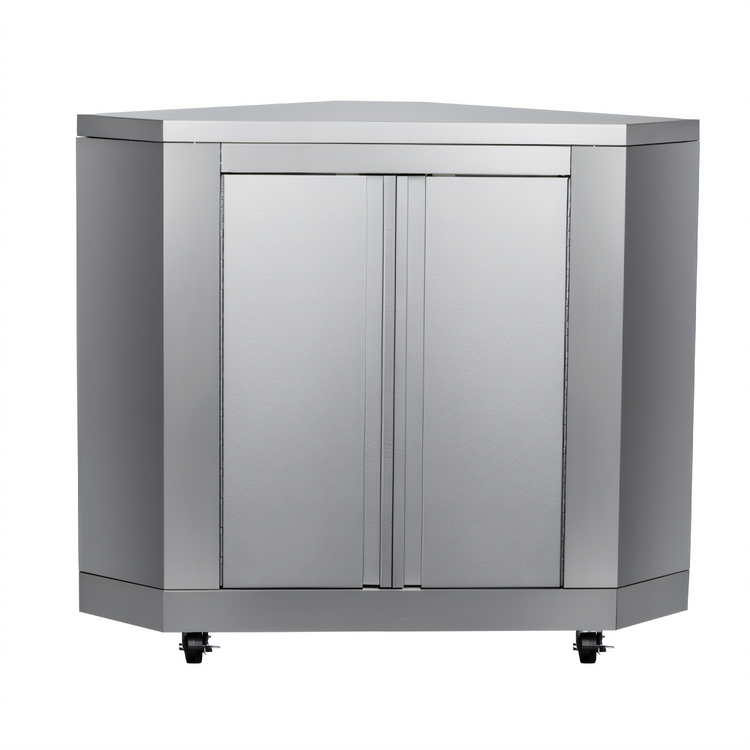 Product image #1 for KoolMore Outdoor Stainless Steel Corner Cabinet with 2 Hinged Doors, 26 Inch