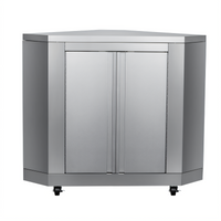 KoolMore Outdoor Stainless Steel Corner Cabinet with 2 Hinged Doors, 26 Inch