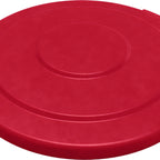 Thumbnail image #1 for CFS Brands Bronco 84104505 44-Gallon Red Plastic Round Flat Trash Can Lid Case of 3