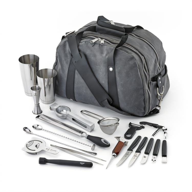 Product image #1 for Barfly Deluxe II 18-Piece Stainless Steel Mixology Bar Tool Set with Mixology Bag