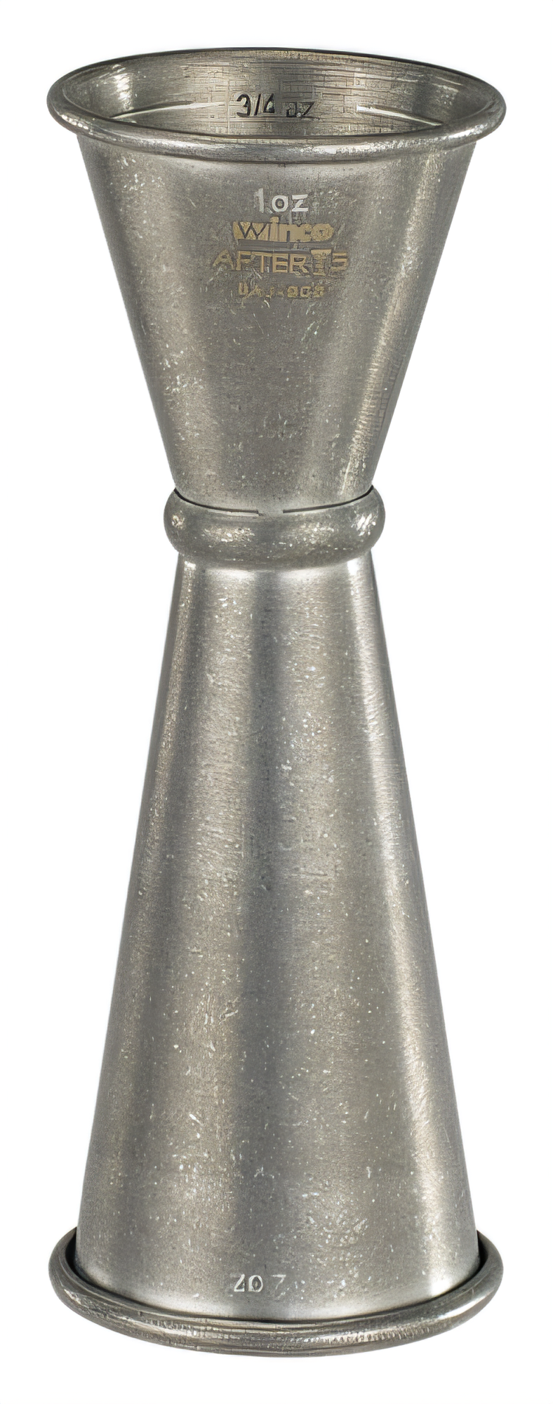 Product image #1 for Winco After 5 Crafted Steel 18/8 Stainless Steel Japanese-Style Jigger, 1 oz x 2 oz, with Inner Marking Lines