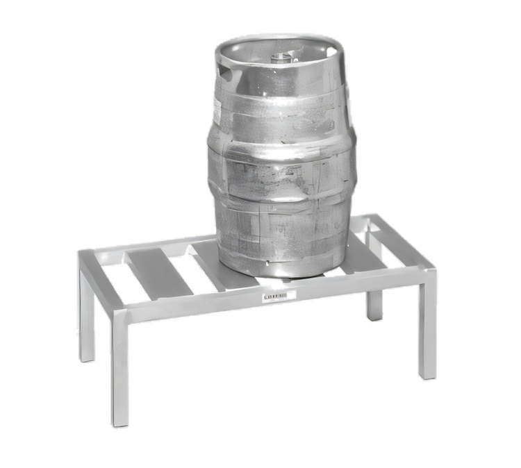 Product image #1 for Channel Manufacturing KDR148 All-Welded Aluminum Keg Dunnage Rack, 48 x 18 x 12 Inches, 3 Keg Capacity
