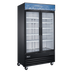 Thumbnail image #1 for Omcan Two-Section Reach-In Glass Door Display Freezer, 29 Cu. Ft., Black