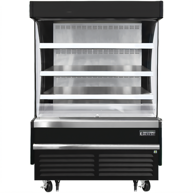 Product image #1 for Everest Refrigeration 48-Inch Vertical Open Air Merchandiser, Short 28-Inch Deep, 12.2 Cu. Ft., Self-Contained R-290, Black