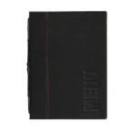 Thumbnail image #1 for American Metalcraft Securit MCTRLSBL Faux Leather Booklet Menu Cover, 10 x 13 Inches, Black, 2-Page Inserts Case of 40