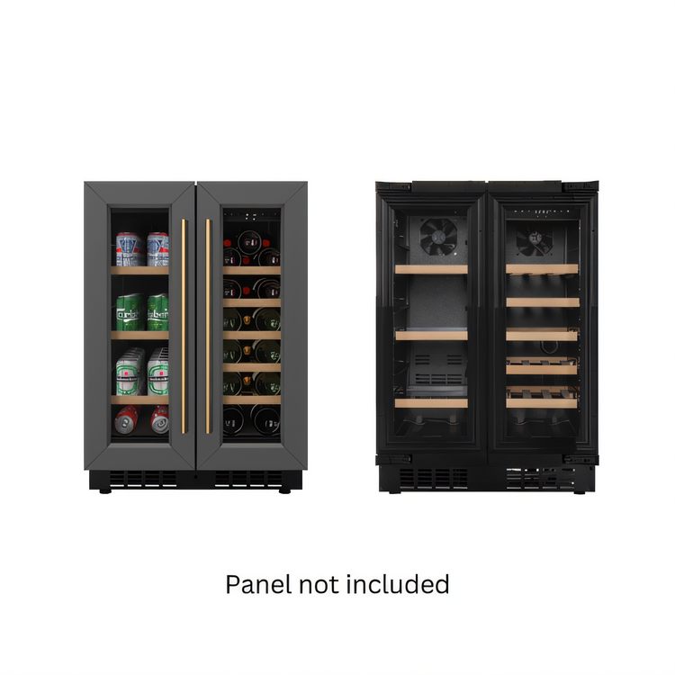 Product image #1 for KoolMore Reserve 24-Inch Panel-Ready Dual-Zone French Door Under-Counter Wine Cooler