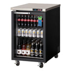 Thumbnail image #1 for Everest Refrigeration EBB23G One-Section Back Bar Refrigerator, 23.5-Inch Wide, 8.0 Cu. Ft., Locking Glass Door, Stainless Steel Top