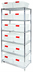 Thumbnail image #1 for Quantum Bin Wire Shelving System with 6 Shelves, 12 Bins and 12 Lids, 36-Inch W x 21-Inch D x 74-Inch H