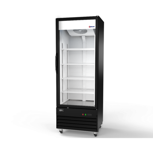 Product image #1 for Omcan RE-CN-29R-HC 1-Section Reach-In Glass Door Merchandiser Refrigerator, 16.3 Cu. Ft., Bottom-Mount Self-Contained
