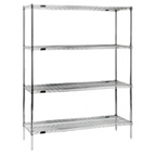 Thumbnail image #1 for Eagle Group Redipak Stationary 4-Tier Wire Shelving Unit, 36"W x 18"D x 74"H, Chrome Finish