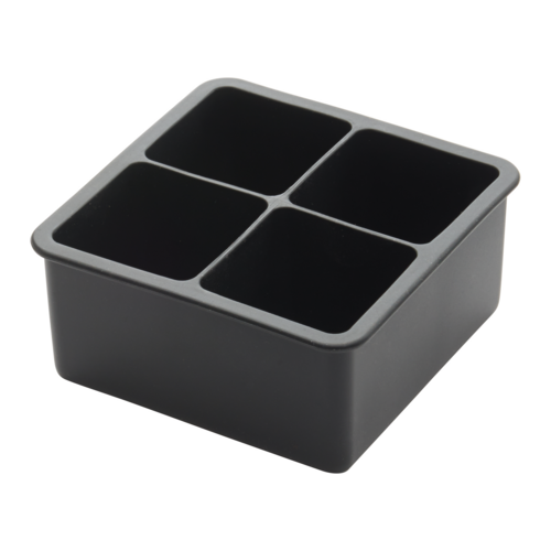 Product image #1 for Winco Black Silicone Ice Cube Tray with Four 2-Inch Square Compartments