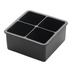 Thumbnail image #1 for Winco Black Silicone Ice Cube Tray with Four 2-Inch Square Compartments