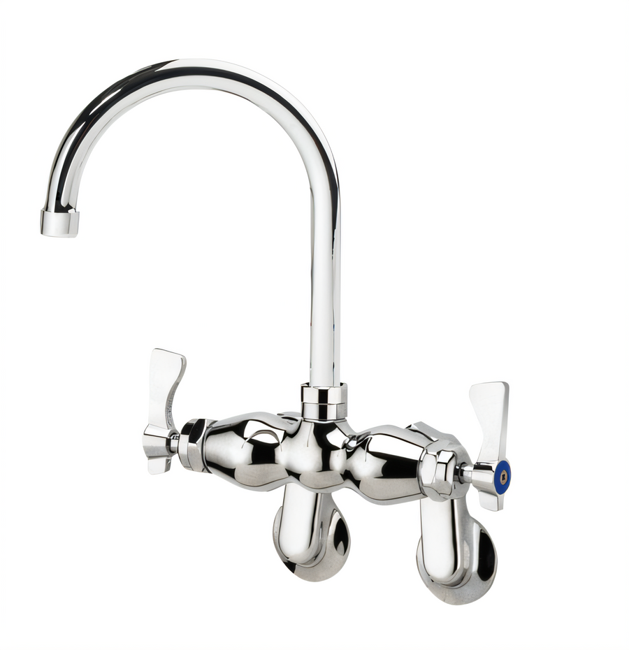 Product image #1 for Krowne Royal Series Splash-Mounted Faucet with 6-Inch Gooseneck Spout and Adjustable Centers