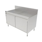 Thumbnail image #1 for Perlick Corporation Top Shelf TSF48SC 48-Inch Stainless Steel Underbar Storage Cabinet, Freestanding, Pitched Drainboard Top, 6-Inch Backsplash