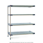 Thumbnail image #1 for Metro MetroMax 4 AX556G4 48"W x 24"D x 74"H Blue Add-On Polymer Shelving Unit, 4 Shelves