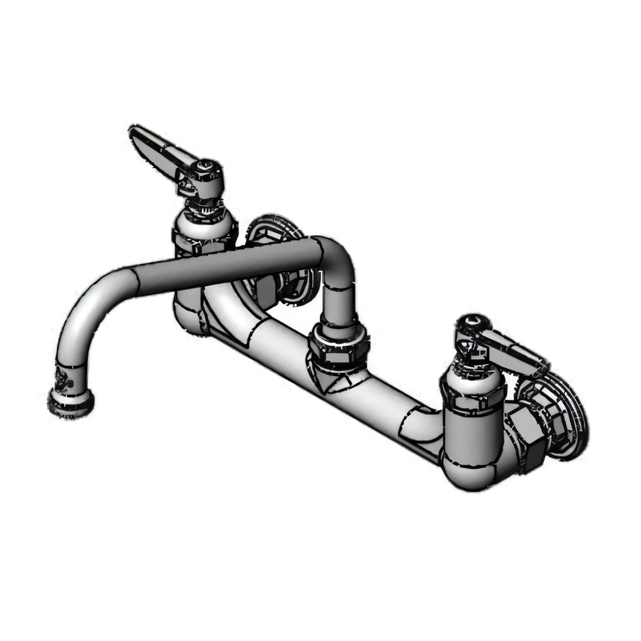 Product image #1 for T&S Brass 8-Inch Wall-Mount Sink Mixing Faucet with 8-Inch Swing Nozzle and Lever Handles