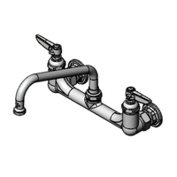 T&S Brass 8-Inch Wall-Mount Sink Mixing Faucet with 8-Inch Swing Nozzle and Lever Handles