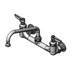 Thumbnail image #1 for T&S Brass 8-Inch Wall-Mount Sink Mixing Faucet with 8-Inch Swing Nozzle and Lever Handles