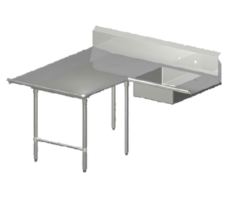 Product image #1 for John Boos Pro-Bowl L-Shaped Soiled Landing Dishtable with 20" x 20" x 8" Pre-Rinse Bowl, 84" Corner-to-End, Left-to-Right