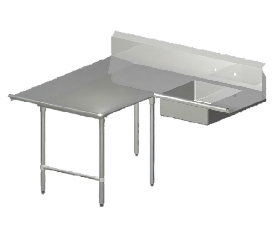 Product image #1 for John Boos Pro-Bowl L-Shaped Soiled Landing Dishtable with 20" x 20" x 8" Pre-Rinse Bowl, 84" Corner-to-End, Left-to-Right