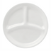 Thumbnail image #1 for Corelle Essentials Divided Round Vitrelle Glass Dinner Plate, 8-1/2 Inch, White, Case of 24