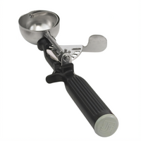 Vollrath Jacob's Pride One-Piece Round Bowl Thumb Disher, Size 30, 1 oz, Black Handle