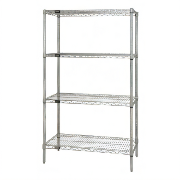 Product image #1 for Quantum Wire Shelving Starter Kit, 36"W x 18"D x 74"H, Chrome-Plated, Stationary